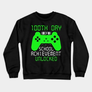 Video Gamer Student 100th Day Teacher 100 Days of School Crewneck Sweatshirt